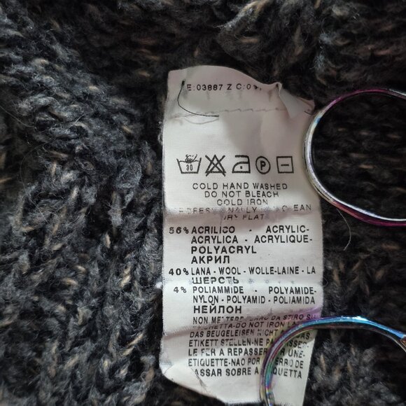 Trussardi Sport Knit Vest Mens M/L Marled V Neck Made In Italy Wool Blend Vtg - Picture 9 of 12